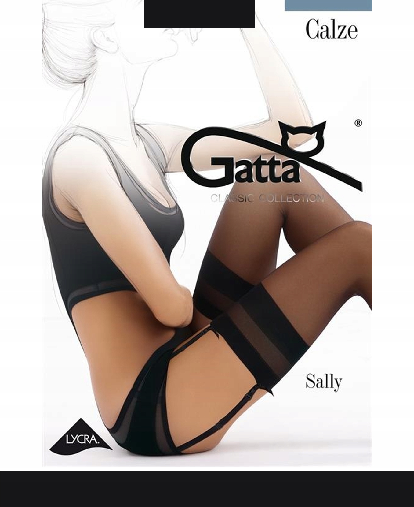 GATTA SALLY Pończochy do paska 15 DEN wz.00/3-4/Nero