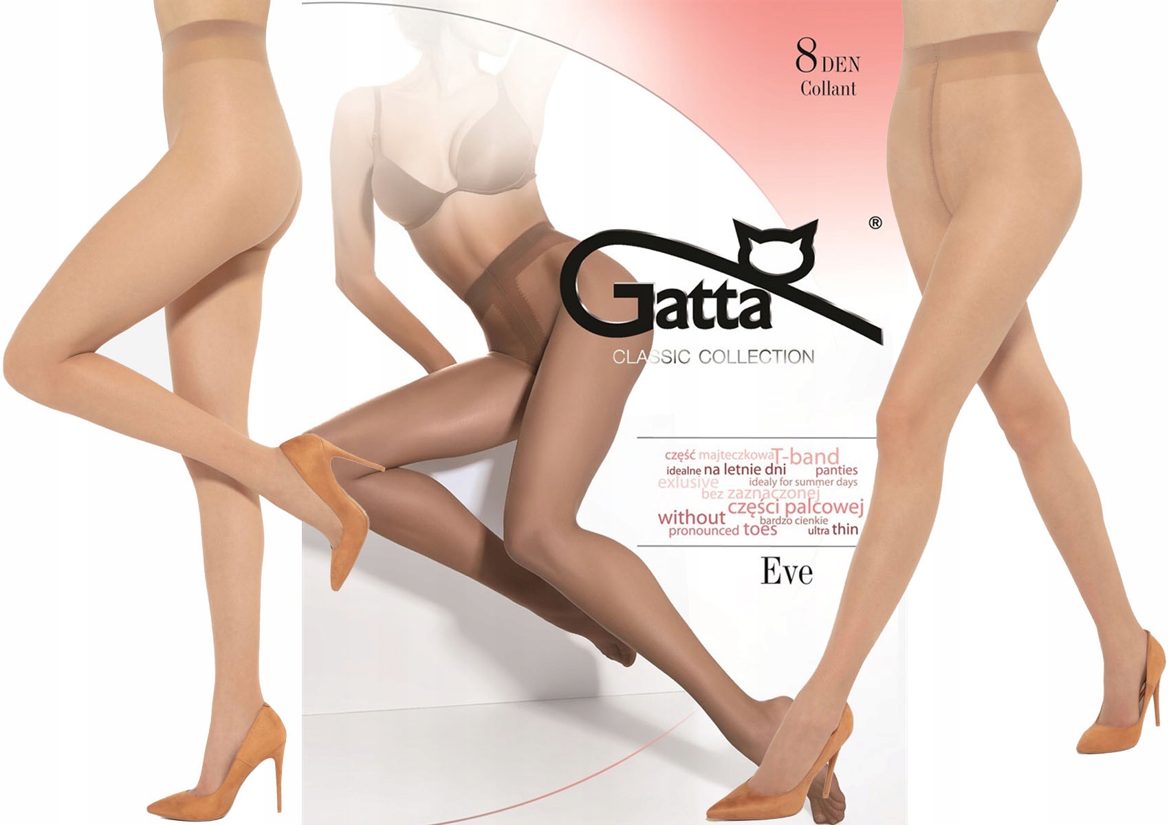 

Gatta rajstopy cienkie matowe Eve 8 den 3-M visone