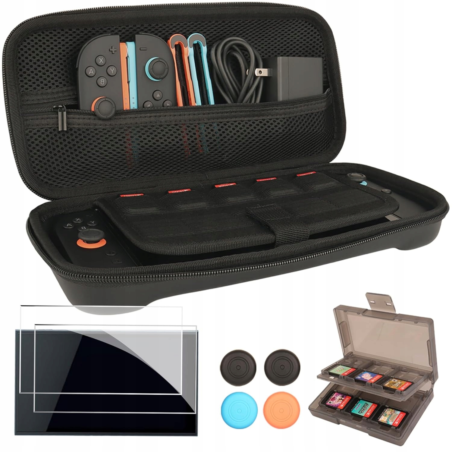 POKROWIEC ETU FUTERAŁ DO NINTENDO SWITCH 2 KIESZEŃ NA GRY +2 SZKŁO IEH /R12