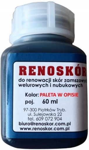 

Farba do zamszu nukubu Renoskór 60ml brąz ciemny