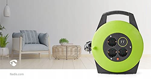 NEDIS Przedłużacz Bębnowy 10m 3000W 16A Zielony Czarny 230V 50/60Hz — miniatura 6
