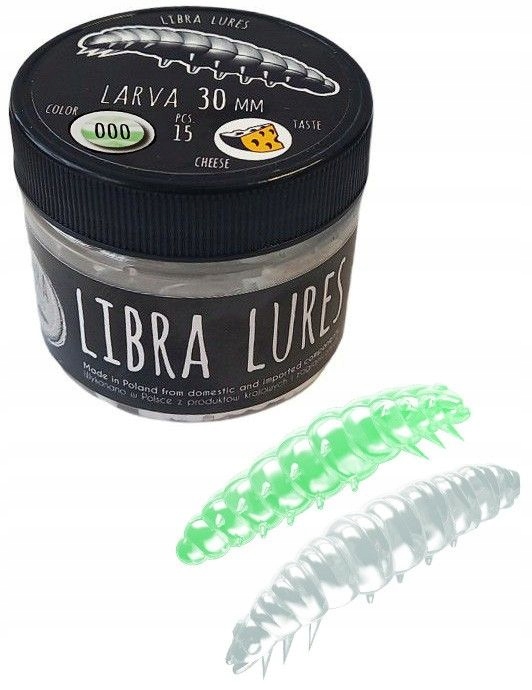 Libra Lures Larva 000 Glow Uv Bez aromatu 3cm Smak: Bez aromatu, Długość (c