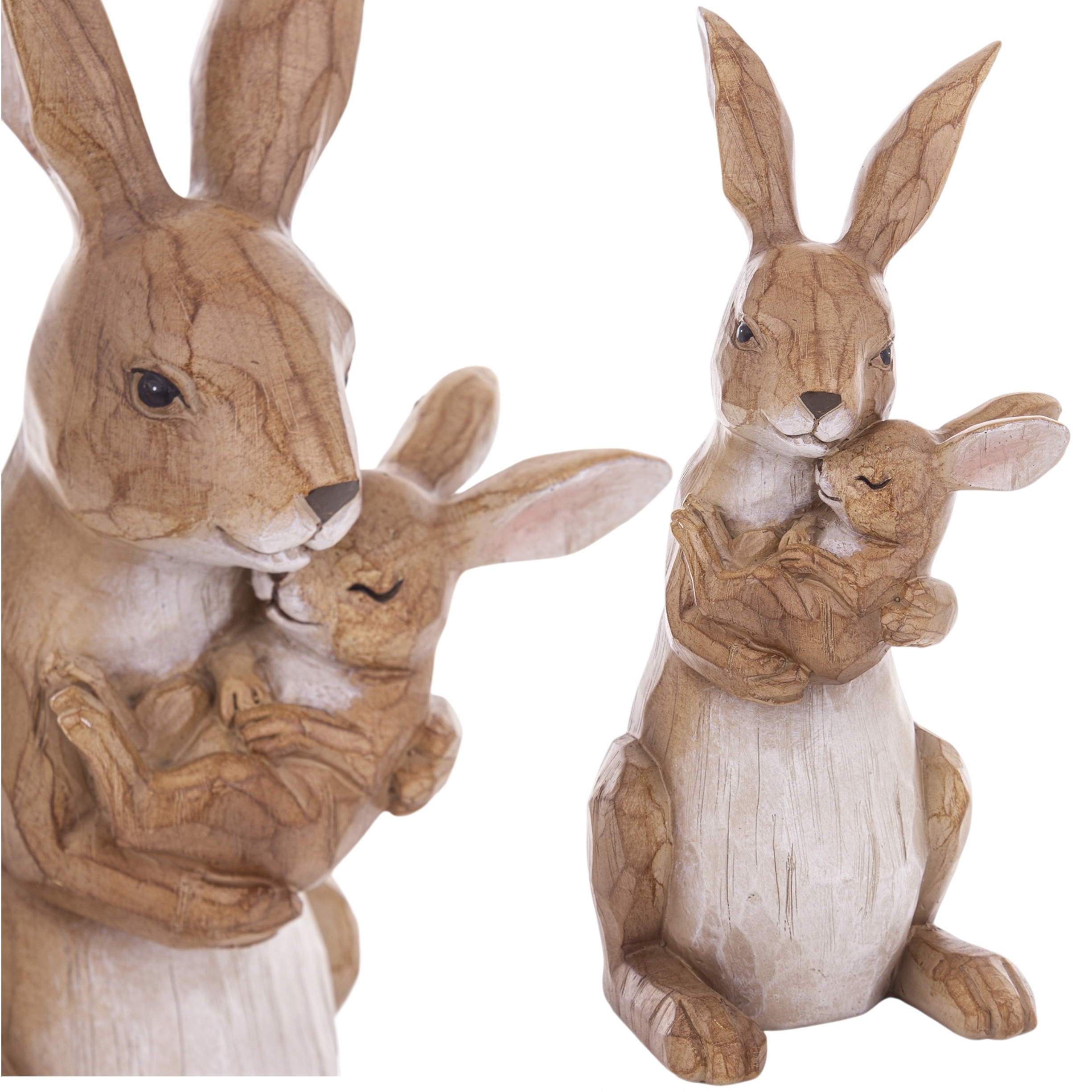 Figurka Králíci Maminka s dítětem Velikonoční dekorace Skandinávská Boho