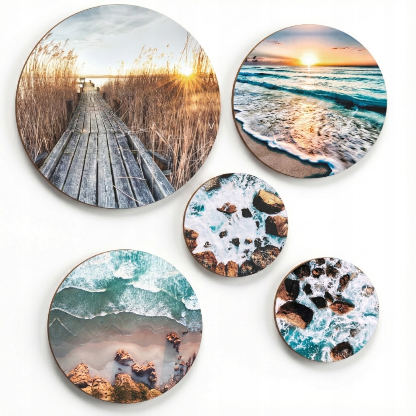 Boho plakáty na zeď do ložnice obývacího pokoje Obrazy Kulaté moře Pláž