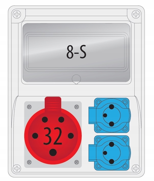Rozvaděč R-box 240-8 32A/5p 2x250V 8S B.1802