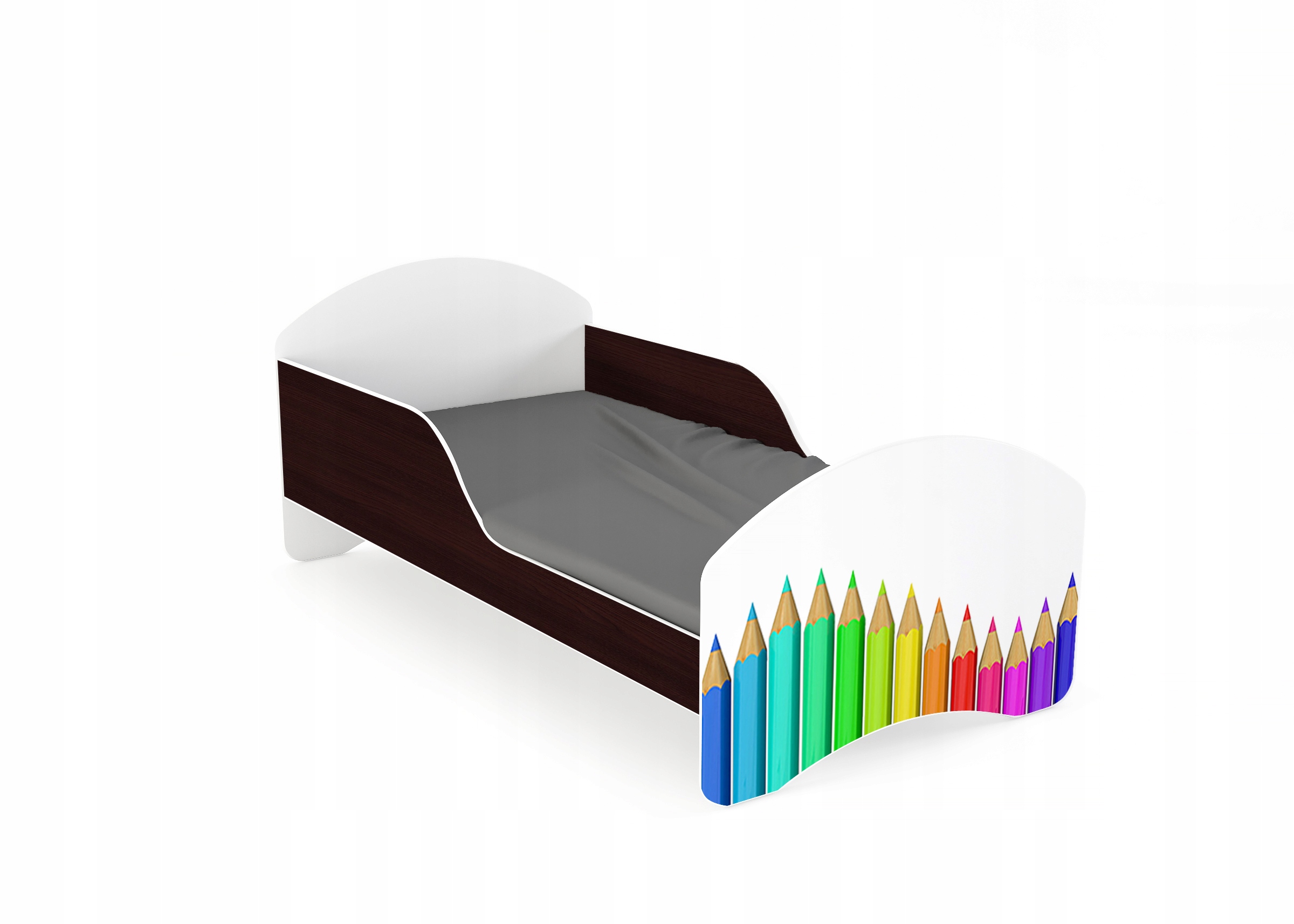 Łóżko dziecięce LEO2 160x80 biało-wenge Kolor wenge