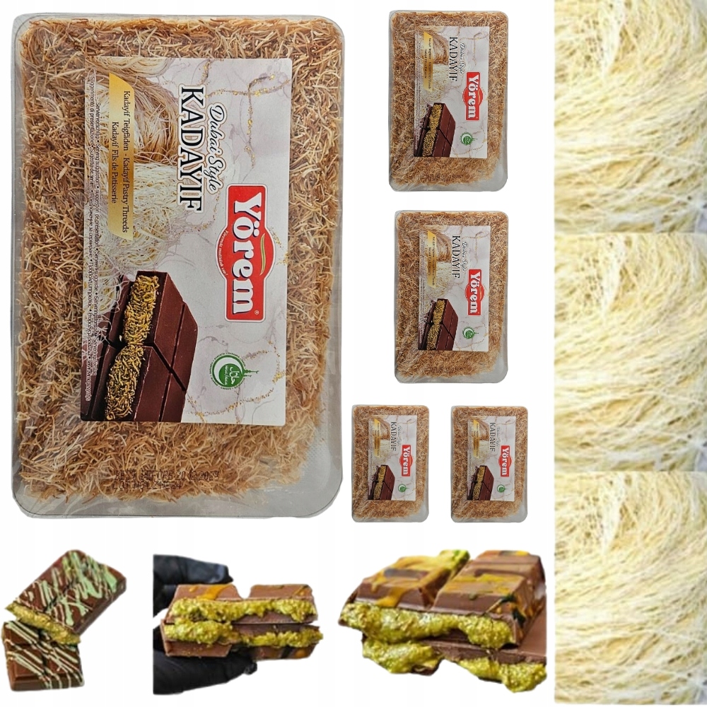 5 x Pražené Těsto Kadayif "Yorem" pro dubajskou čokoládu Dubai Style 200 g