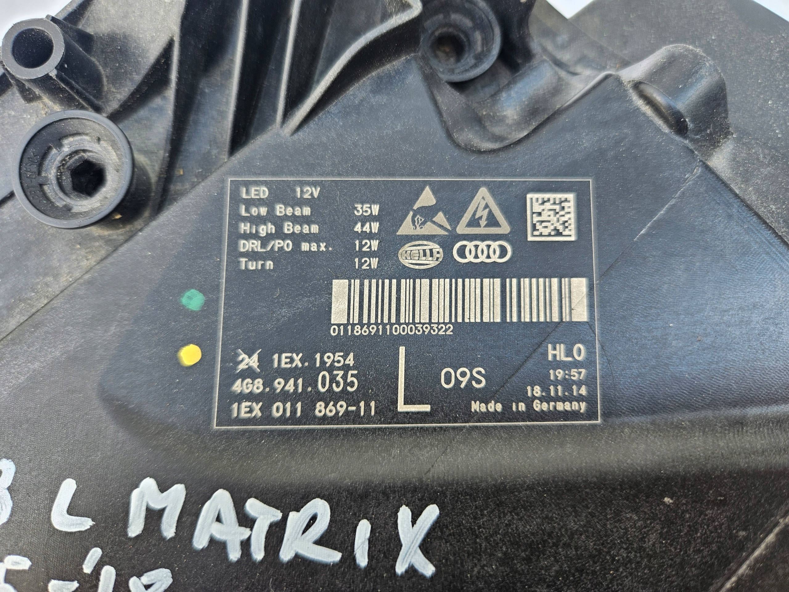 light left MATRIX REFLEKTOR left AUDI A7 4G C7 LIFT 15-18