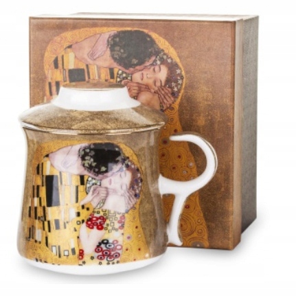 

Komplet kubek z sitkiem do herbaty Klimt The kiss