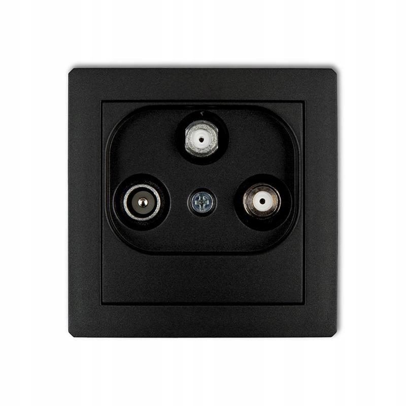 Karlik Deco černý zásuvka 2xSAT Tv 12DGSN