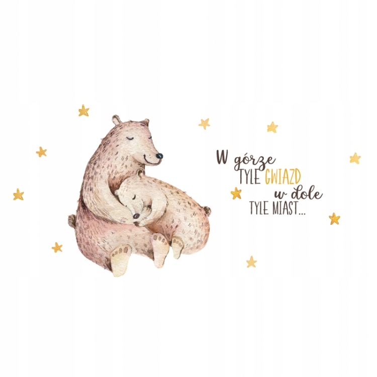 NAKLEJKI NA ŚCIANĘ NIEDŹWIADKI MISIE ŚPIĄCY MIŚ ROZM. L