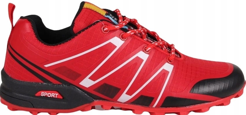 Červené Trekové Boty Sportovní Polobotky Šněrovací Pohodlné Haver Módní