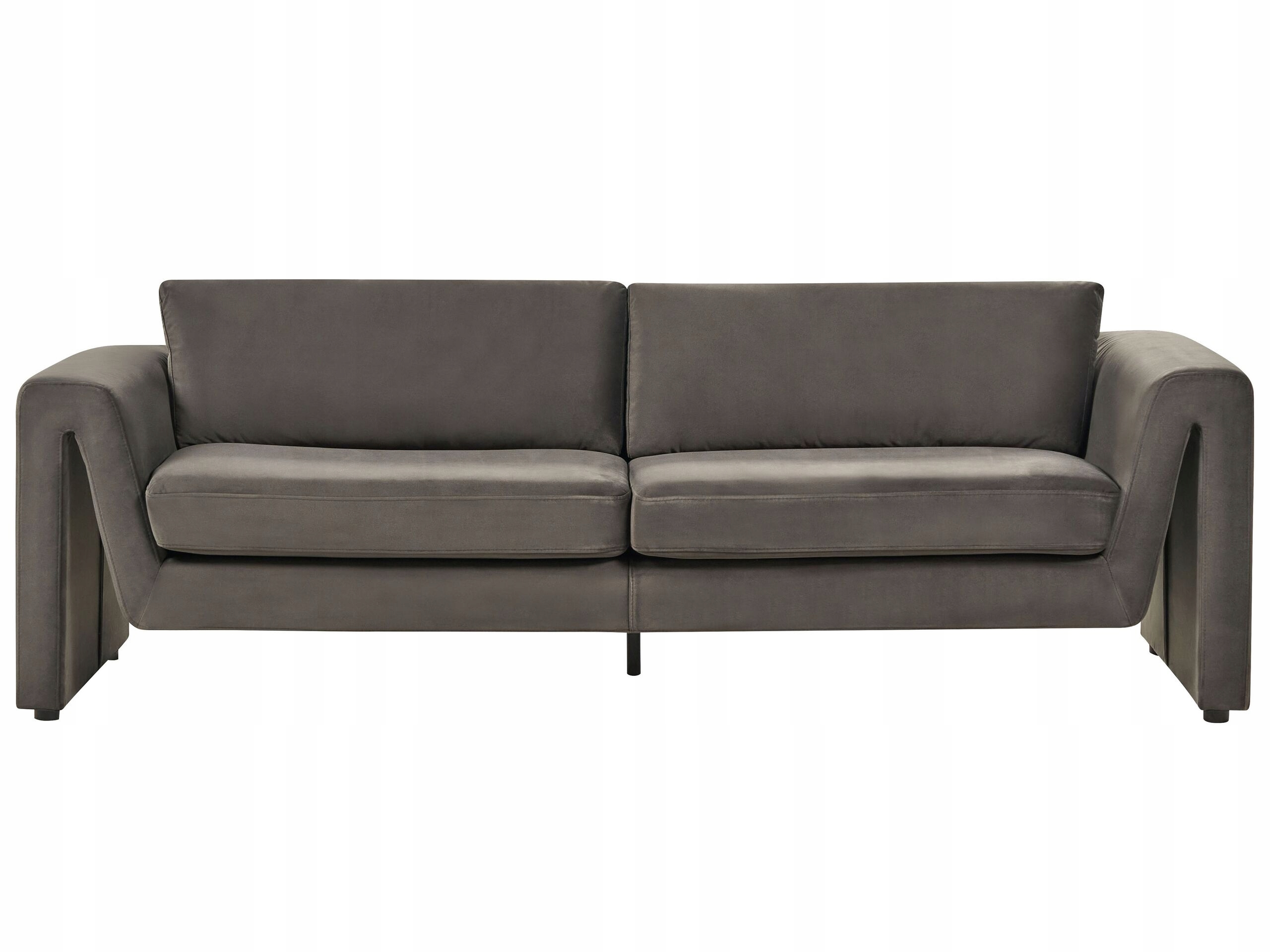 Sofa welurowa trzyosobowa grafitowa