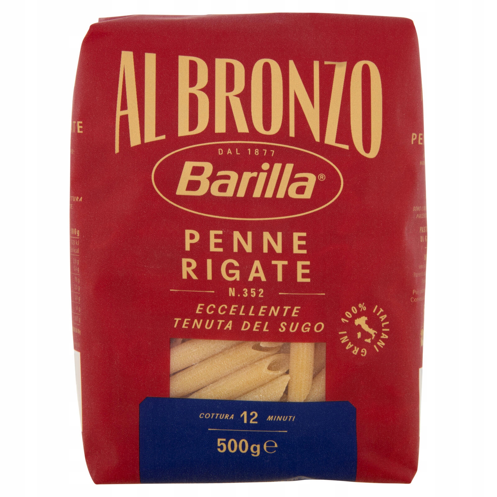 Těstoviny Penne Rigate Al Bronzo n. 352 500 g Barilla