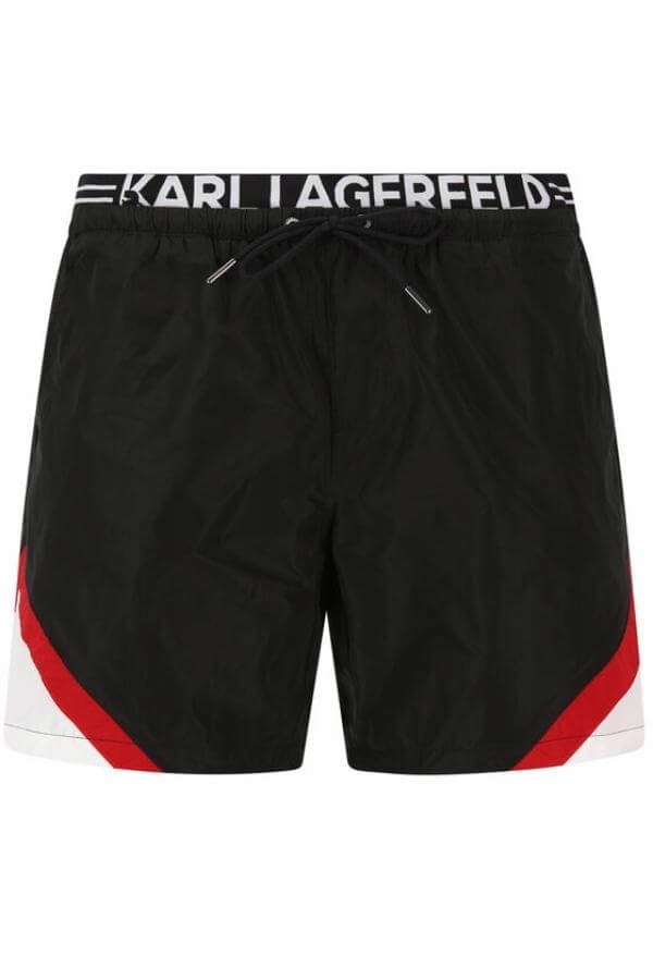 Kraťasy Karl Lagerfeld KL20MBM05 Černé S Koupací Šortky Do Bazénu