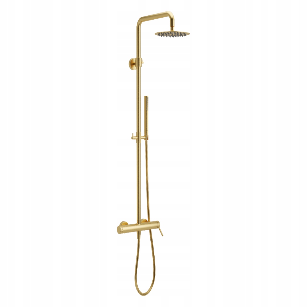 Pi stenový sprchový set s dažďovou sprchou 25 cm, zlatý kartáčovaný