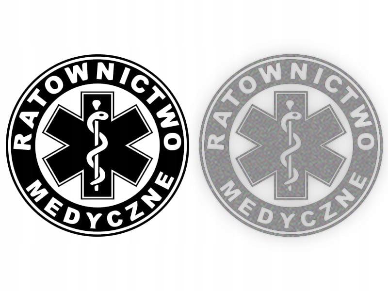Naklejka Medyczna RATOWNICTWO MEDYCZNE + ESKULAP ODBLASKOWA