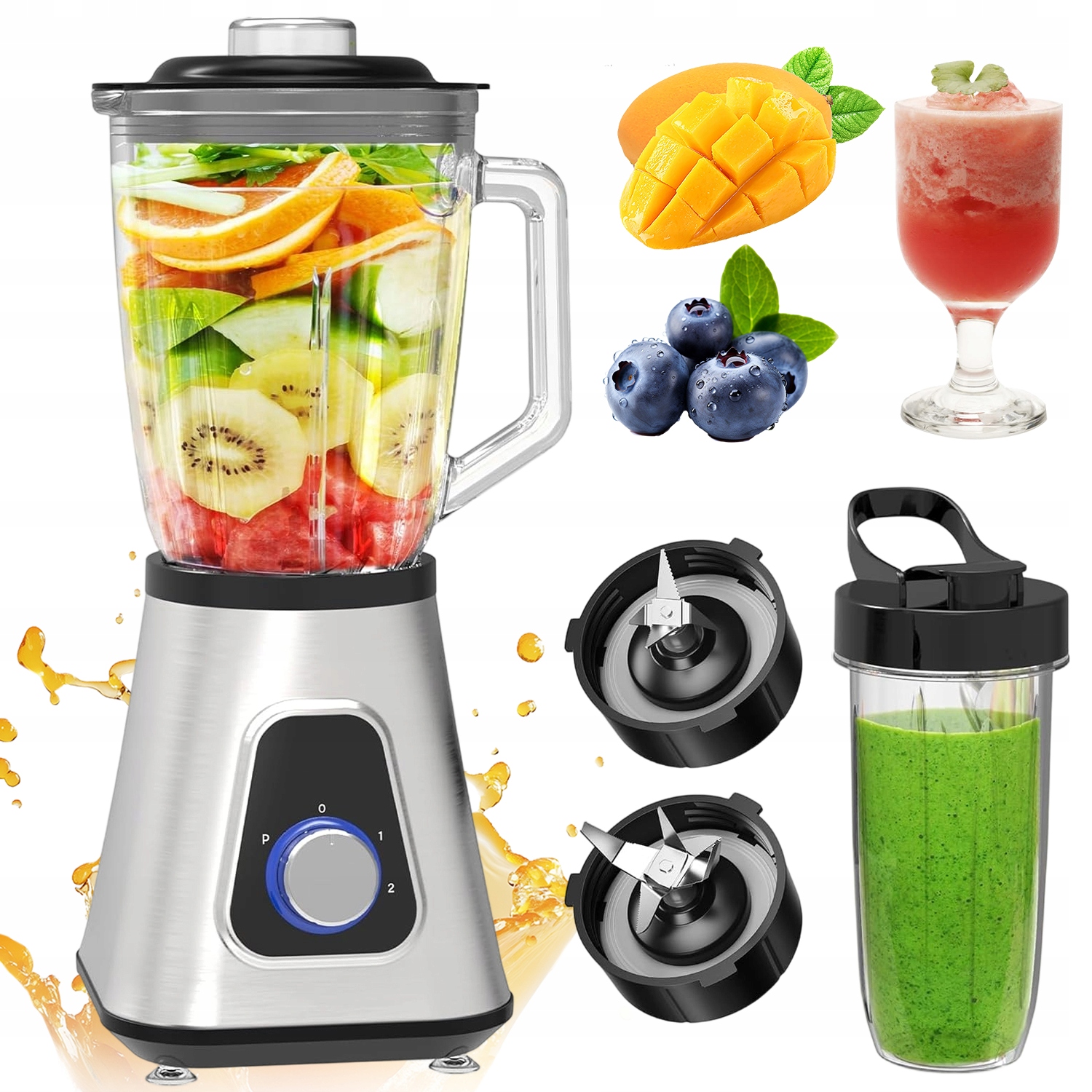 Kalichový Mixér 2v1 Na Smoothie Koktejly 1300W Lahve