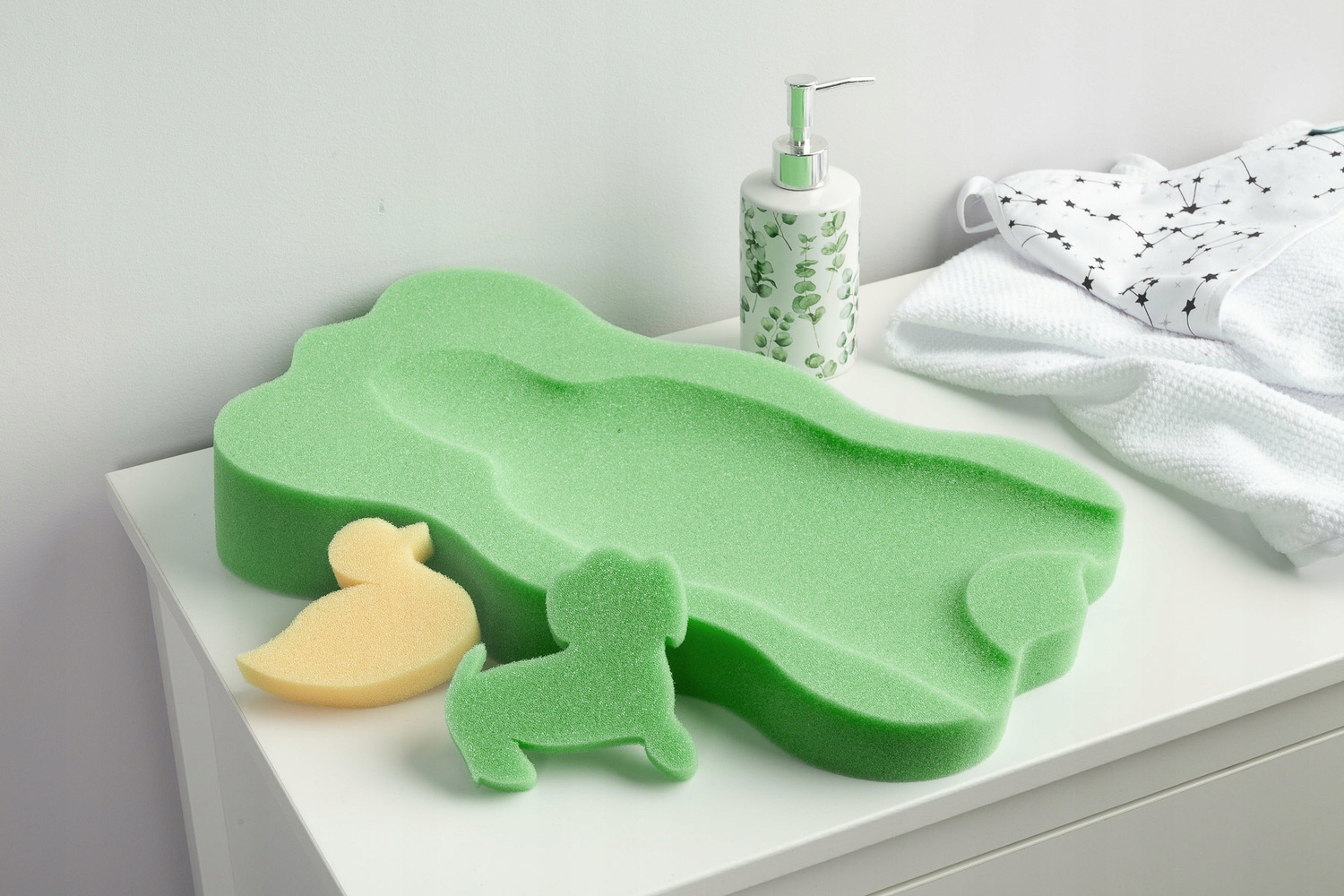 WKŁAD DO WANIENKI MATERACYK DO KĄPIELI + 2x GĄBKA Kolor zielony