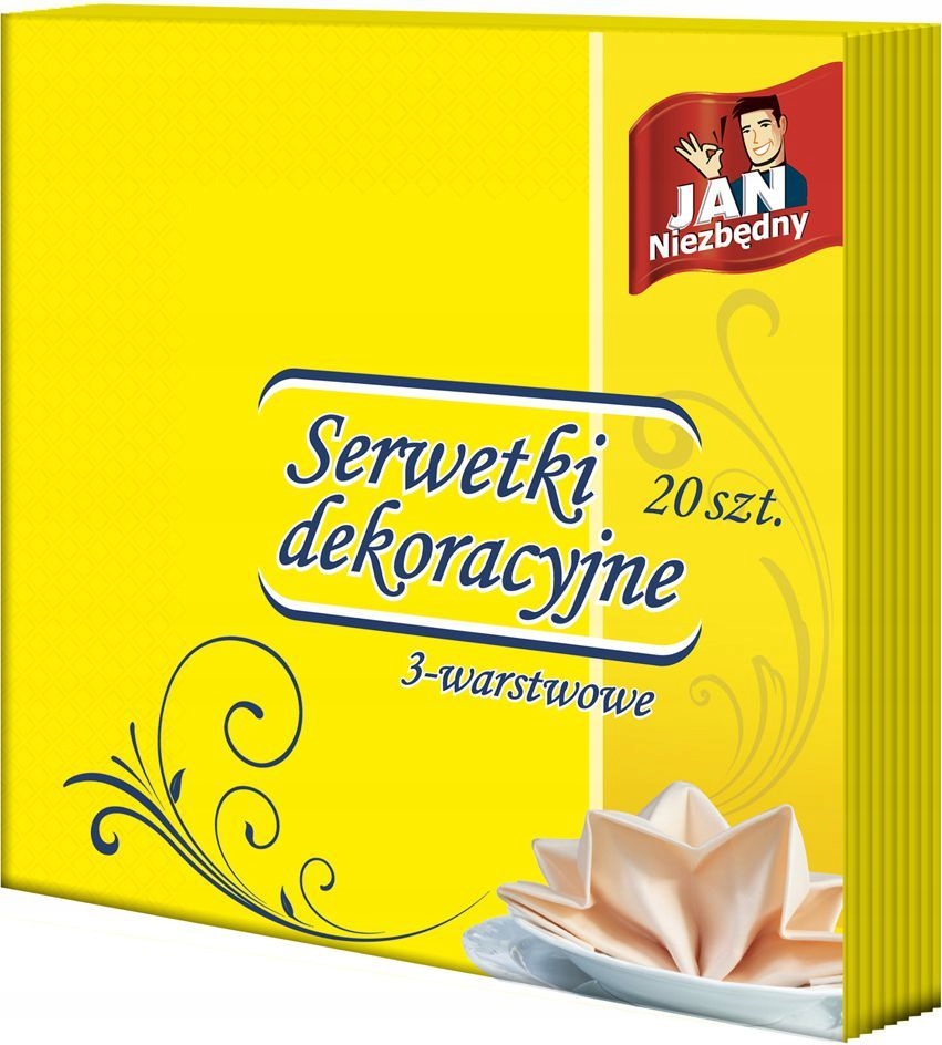 

Jan Niezbędny serwetki dekor. Żółte 40x40 20sztuk