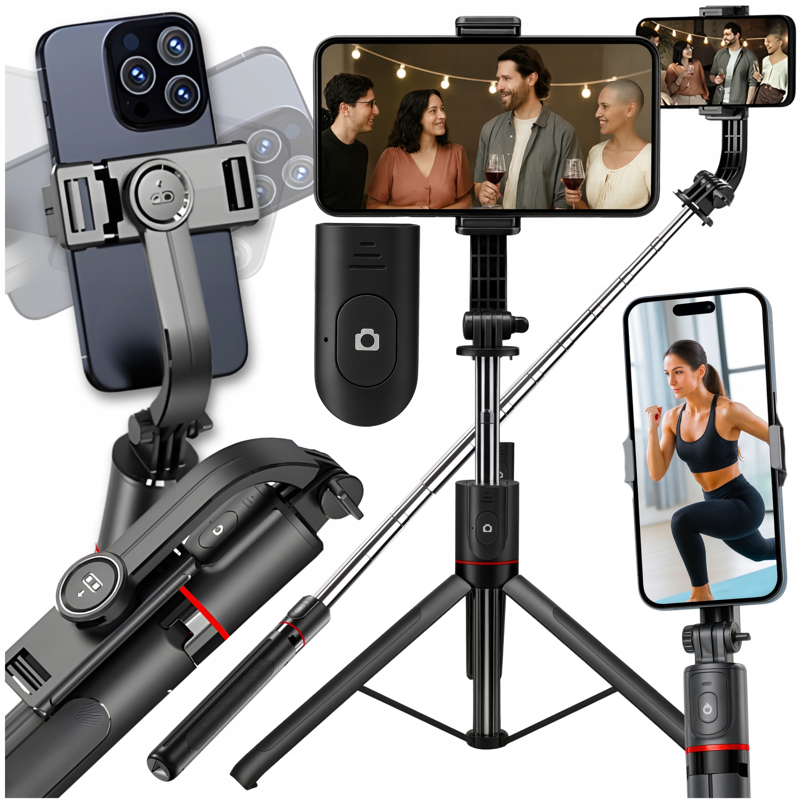 Selfie Stick Statyw Do Telefonu Wysoki Bluetooth Kijek Tripod Uchwyt Długi