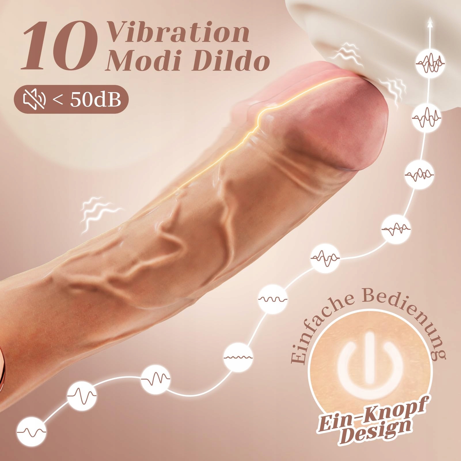 DILDO Vibrator Dla Kobiet 10 Trybów Wibracji 18cm Realistyczny Sex Toy — miniatura 2