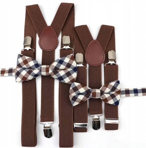 

Szelki męskie i dziecięce+ Muchy brązowe