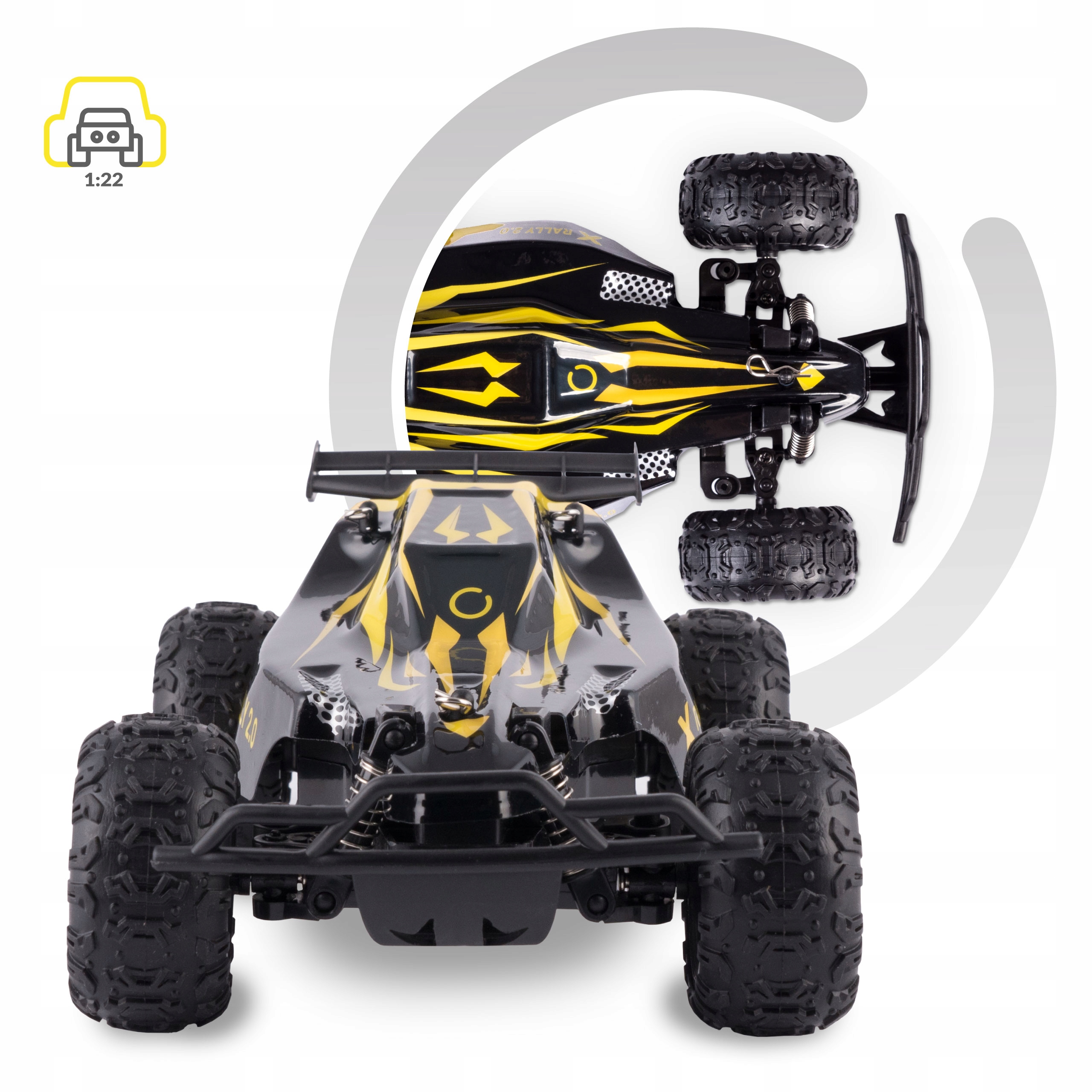 Automobilio nuotolinio valdymo pultas. Veikimo laikas: 30 min., 100 m. Galinė pavara, vaikams nuo 8 metų. Originali pakuotė.