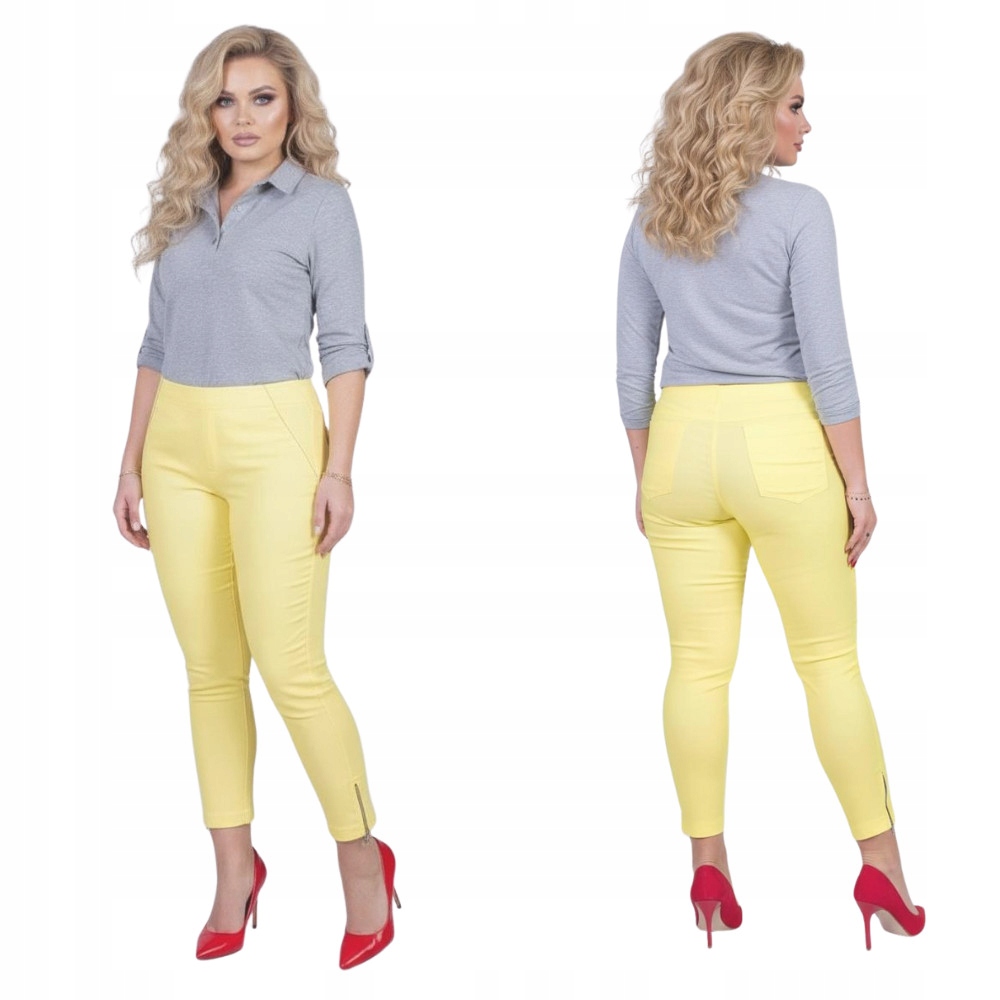 Kalhoty s zipy Cevlar, barva citron limetka, velikost 56