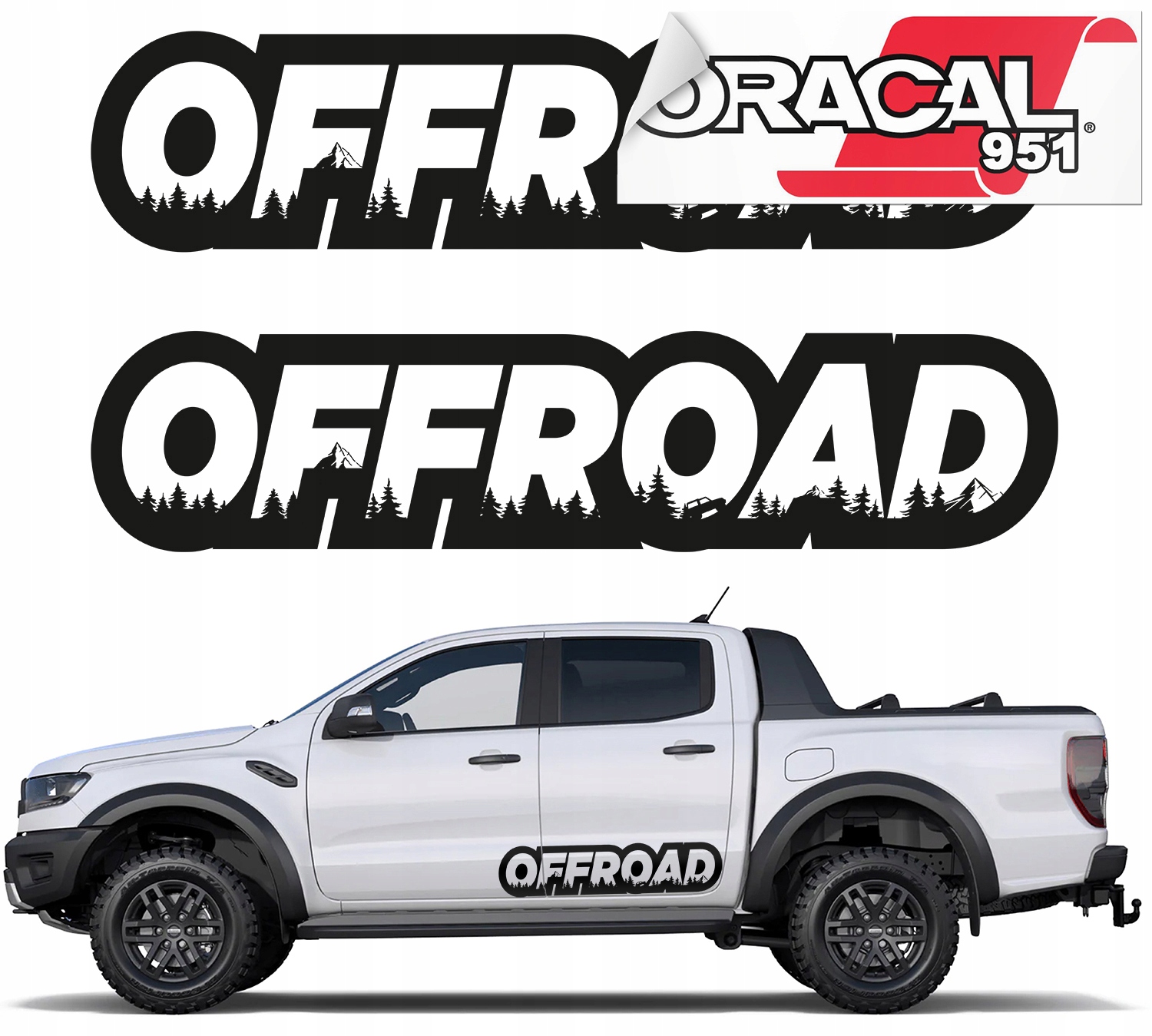 Наклейка для автомобиля OFF ROAD Forest 20X87CM 2шт.