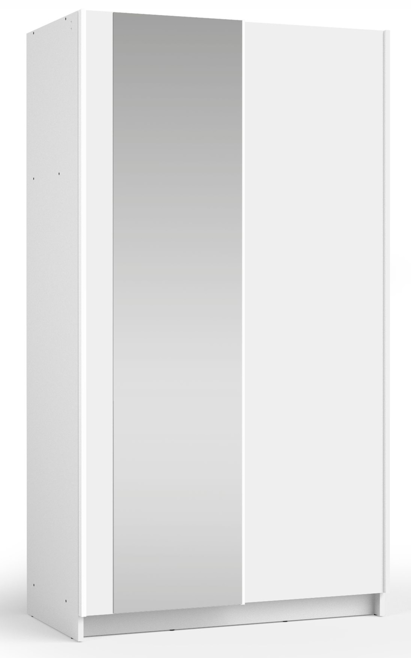 Skříň dvoudveřová se zrcadlem 100 cm bílá