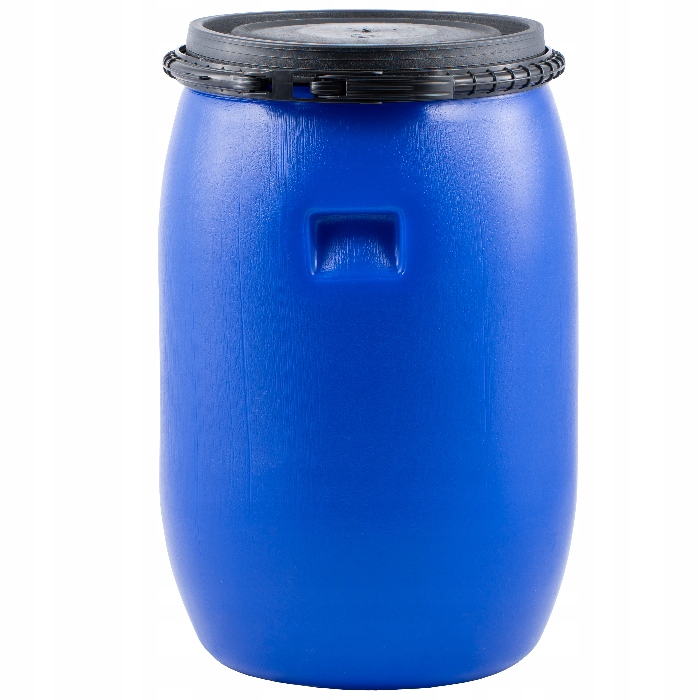 BECZKA PLASTIKOWA Z OBEJMĄ 60L ZBIORNIK NA WODĘ DESZCZÓWKĘ DO KISZENIA