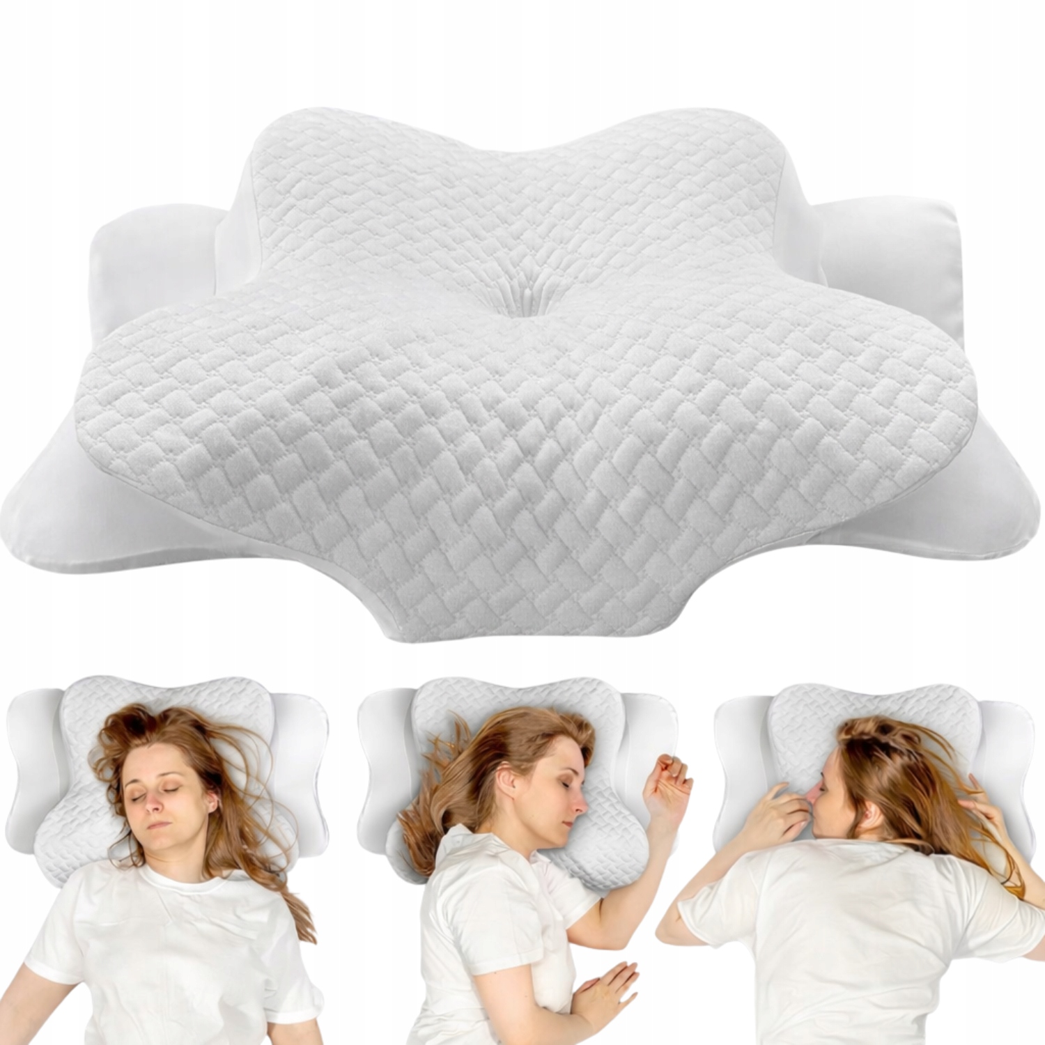 Poduszka Ortopedyczna Glückstoff do Spania Pianka Memory Motyl na Ból Szyi