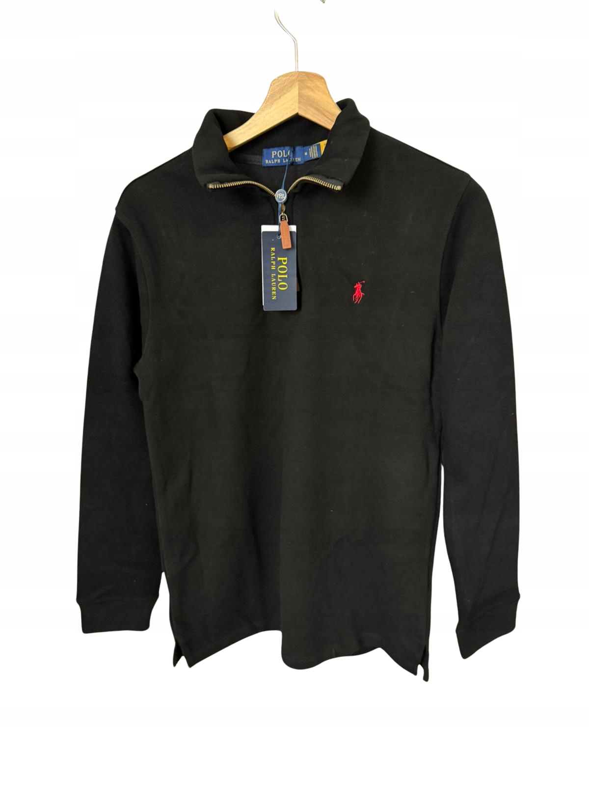 Mikina Svetr Polo Ralph Lauren Quarter-Zip Estate-Rib Černá velikost L