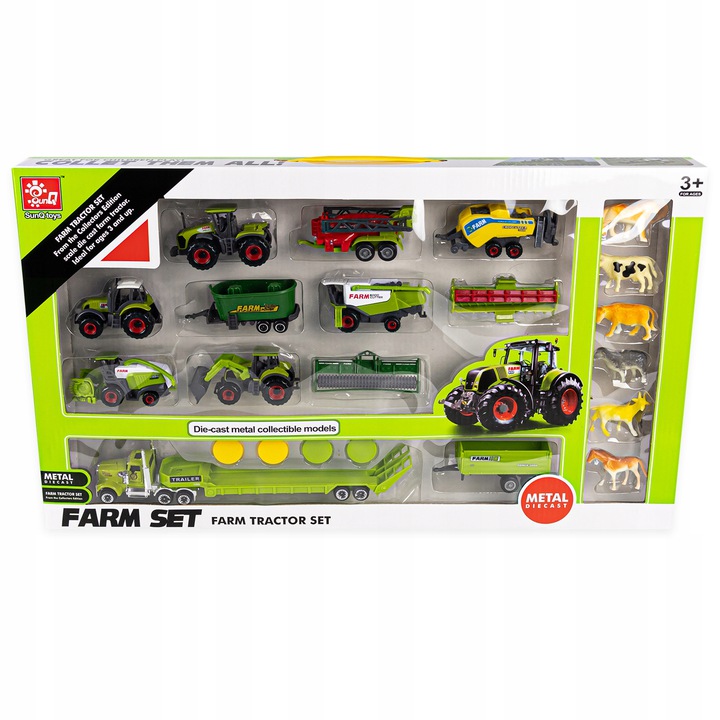 ZESTAW ROLNICZY TRAKTOR CIĄGNIK KOMBAJN ZWIERZĘTA Kod producenta 1672