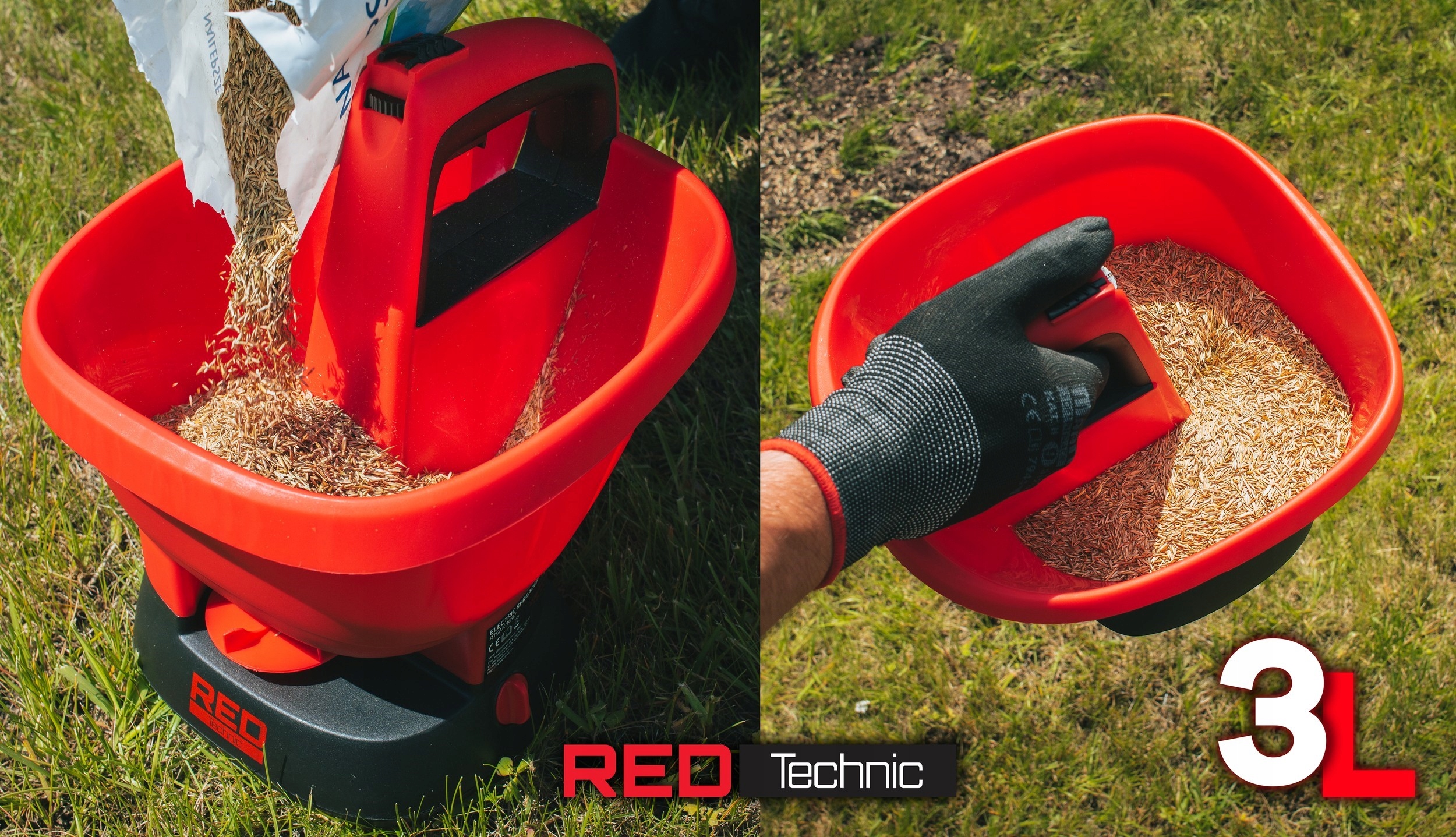 SIEWNIK AKUMULATOROWY ROZSIEWACZ DO NASION TRAWY NAWOZU 3L AUTOMATYCZNY