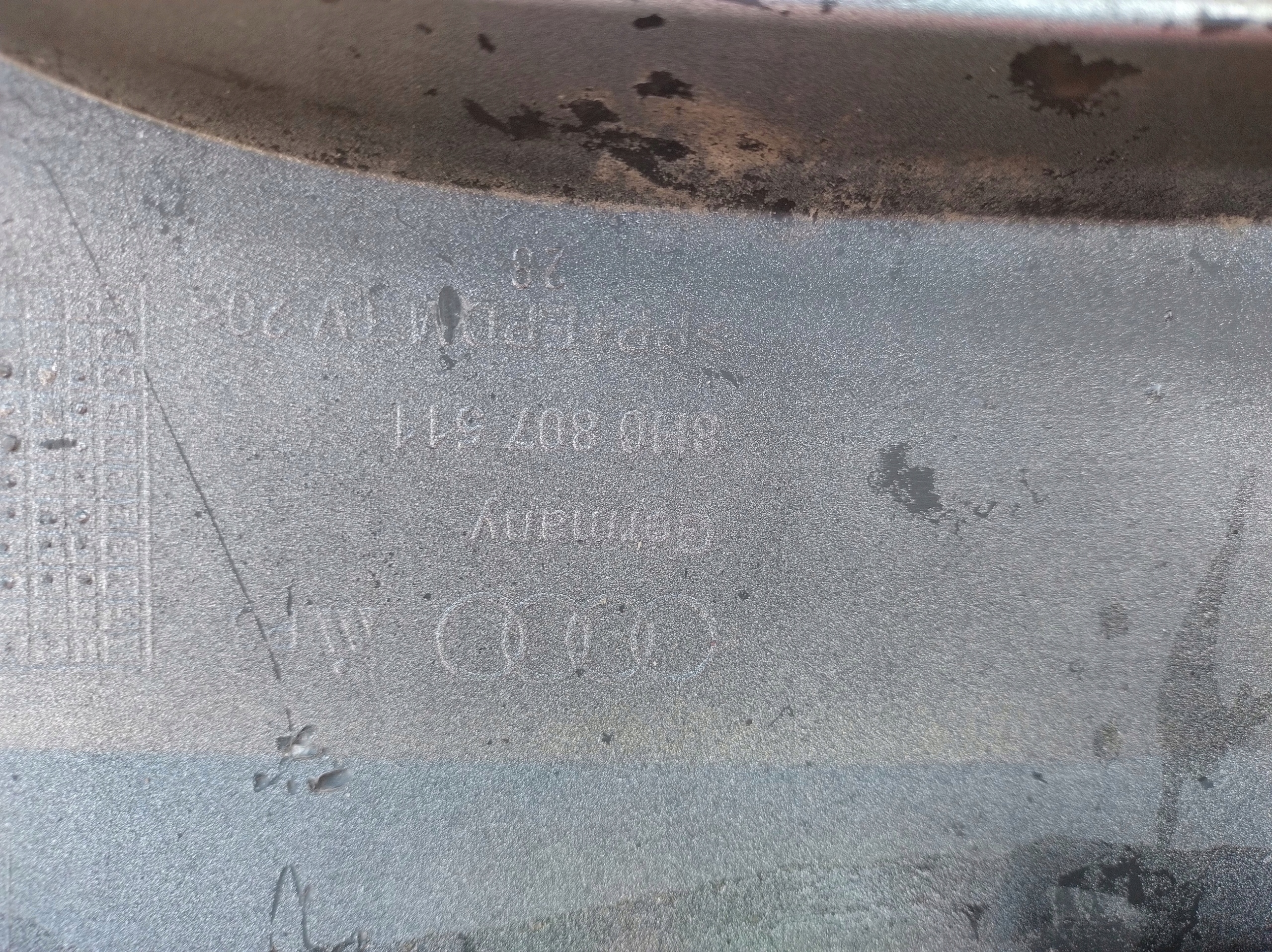 AUDI A4 B6 B7 CABRIO bumper rear part below sensors 8H0807511 MA64