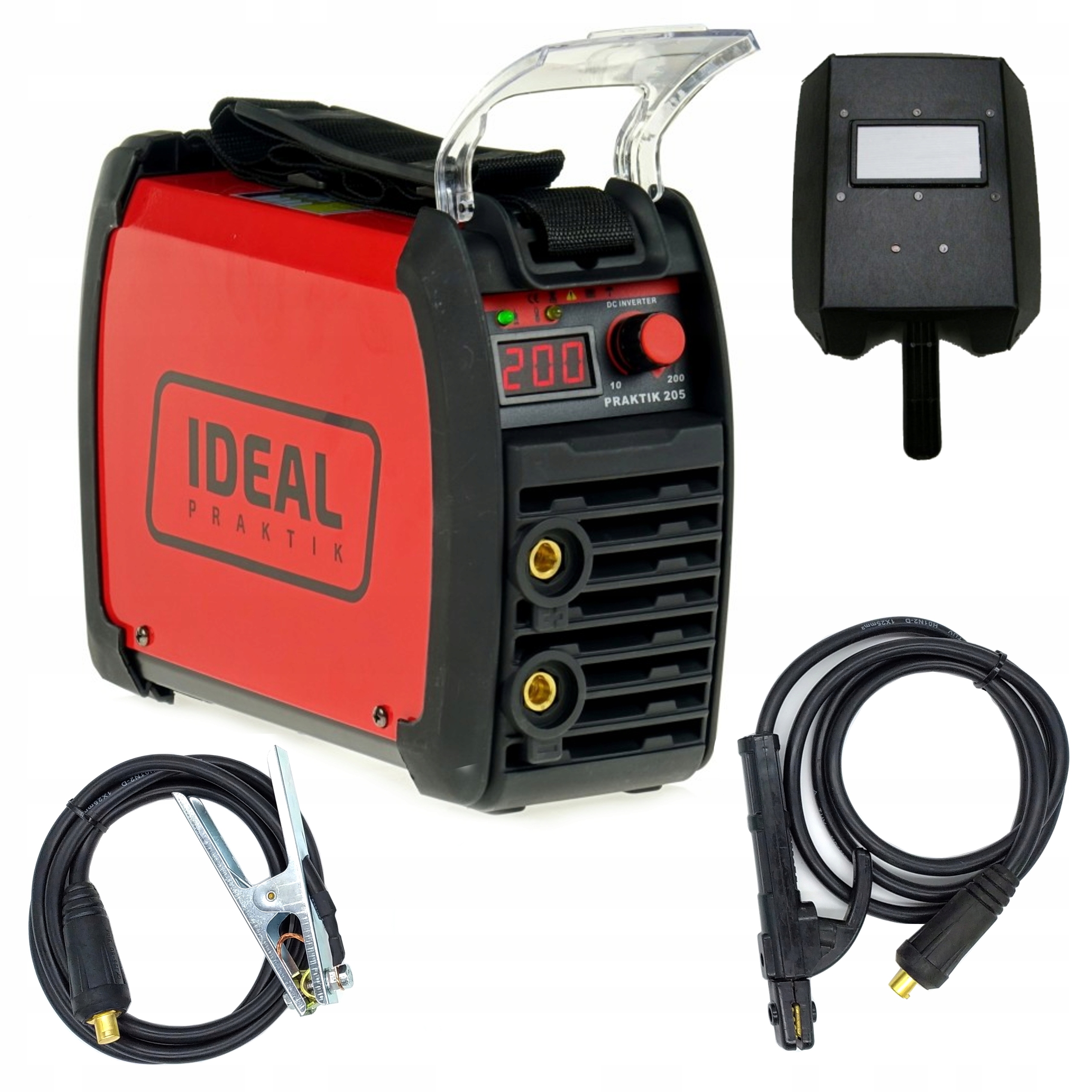 ИНВЕРТОРНЫЙ СВАРОЧНЫЙ АППАРАТ MMA 200A PRAKTIK205D МАСКА