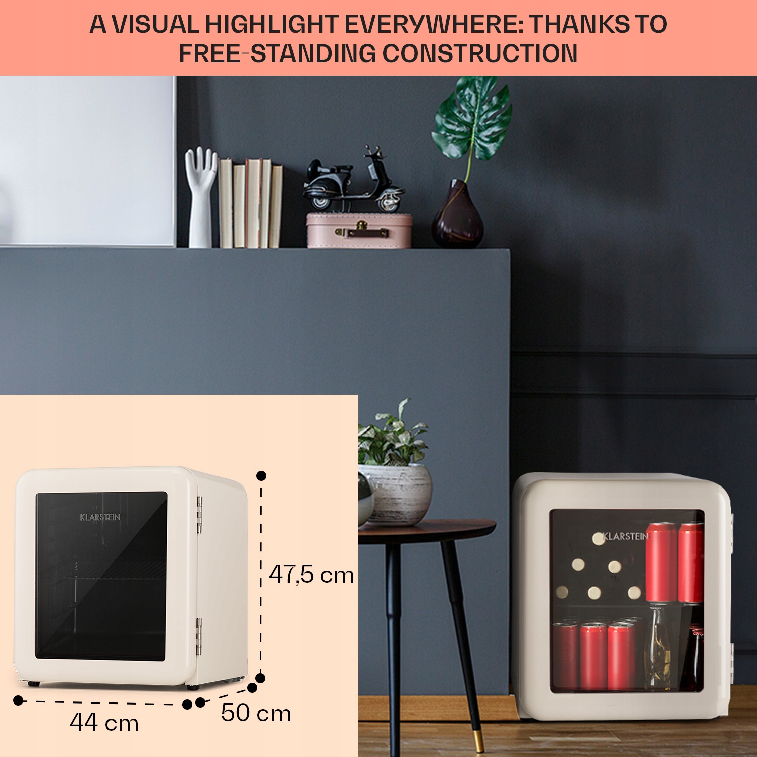 LODÓWKA DO NAPOJÓW ,WITRYNA CHŁODNICZNA Klarstein PopLife 48 Kod producenta 10040737