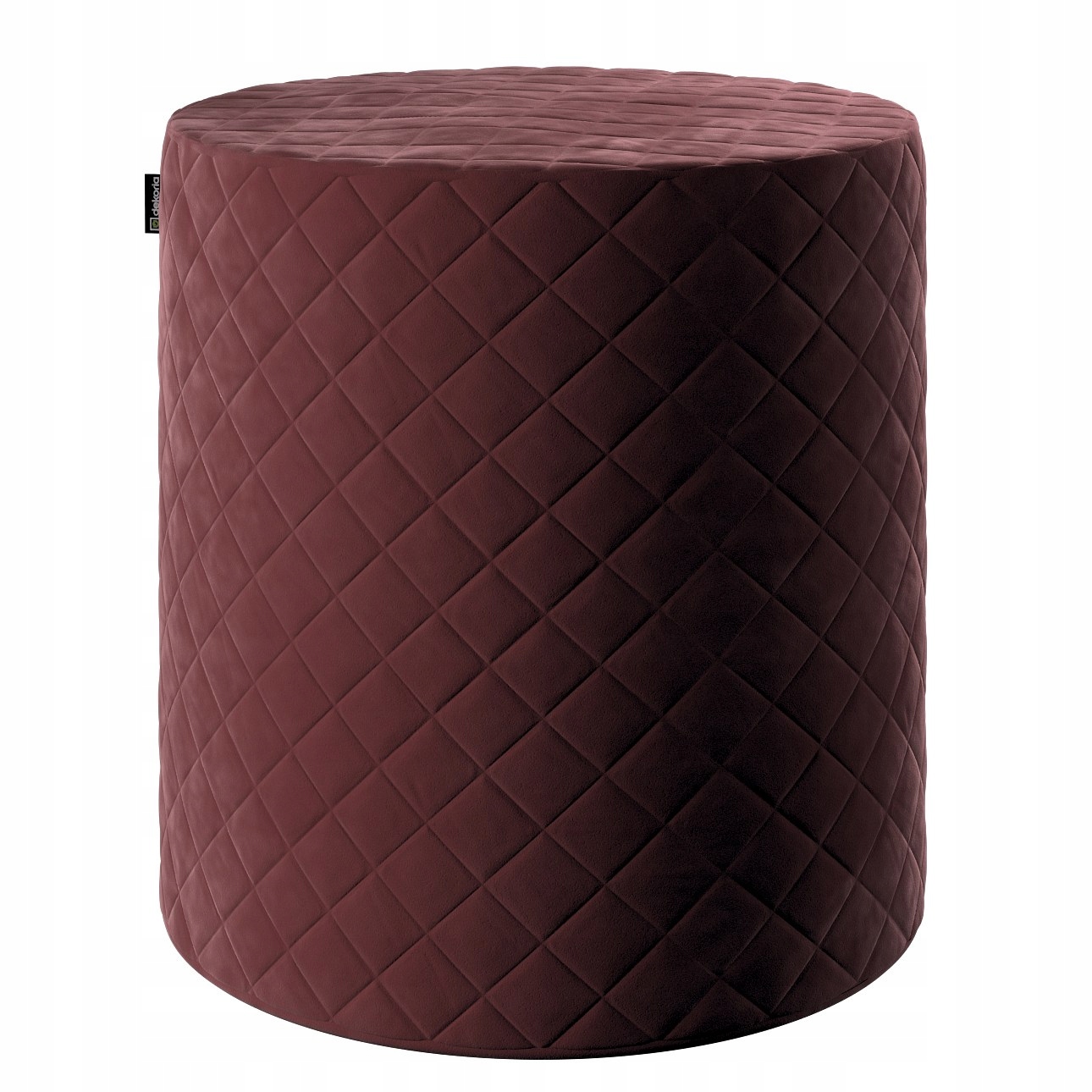 Puf Barrel prošívaný ø 40 cm výška 40 cm bordó