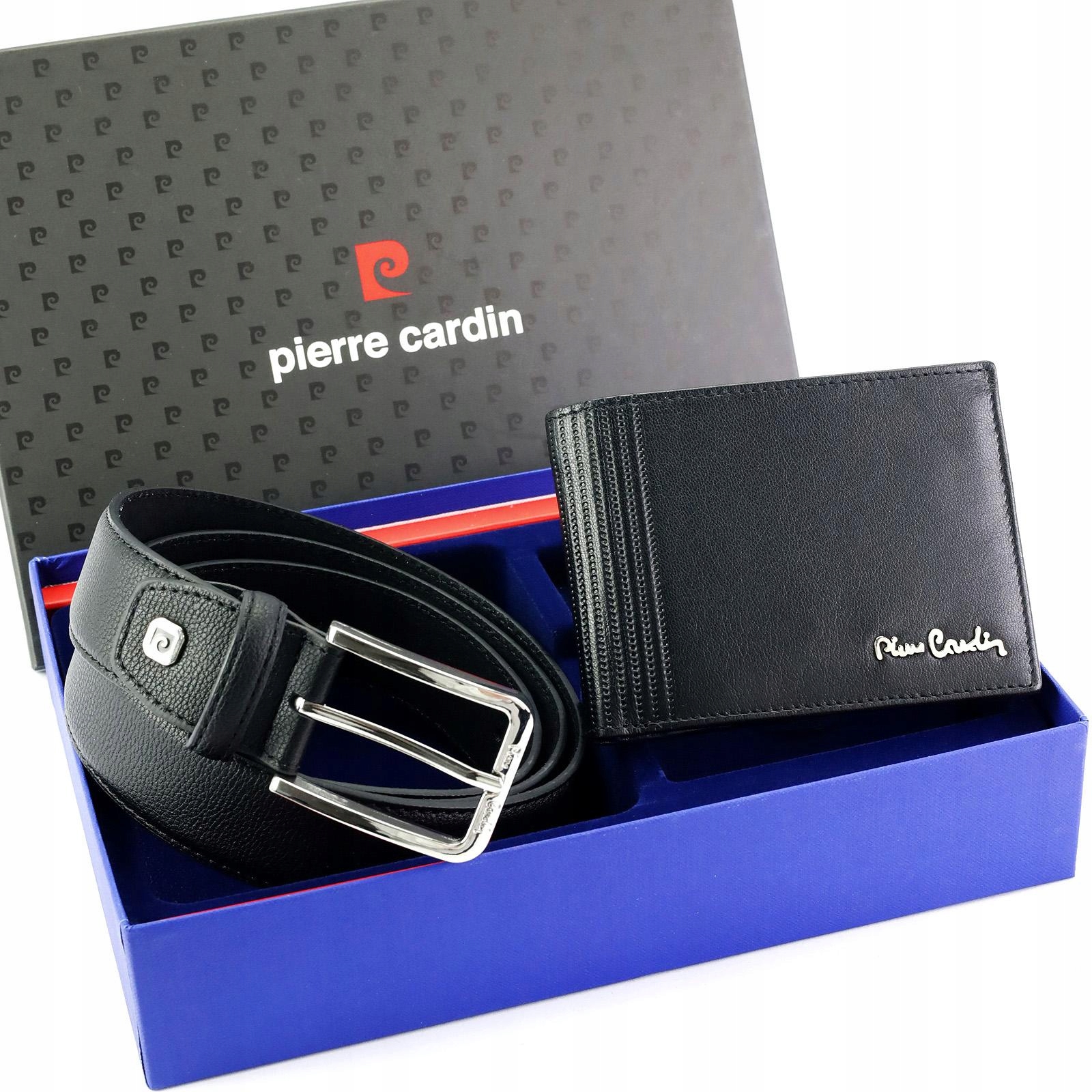 Pierre Cardin Zestaw Portfel Pasek Czarny Dla Mężczyzny
