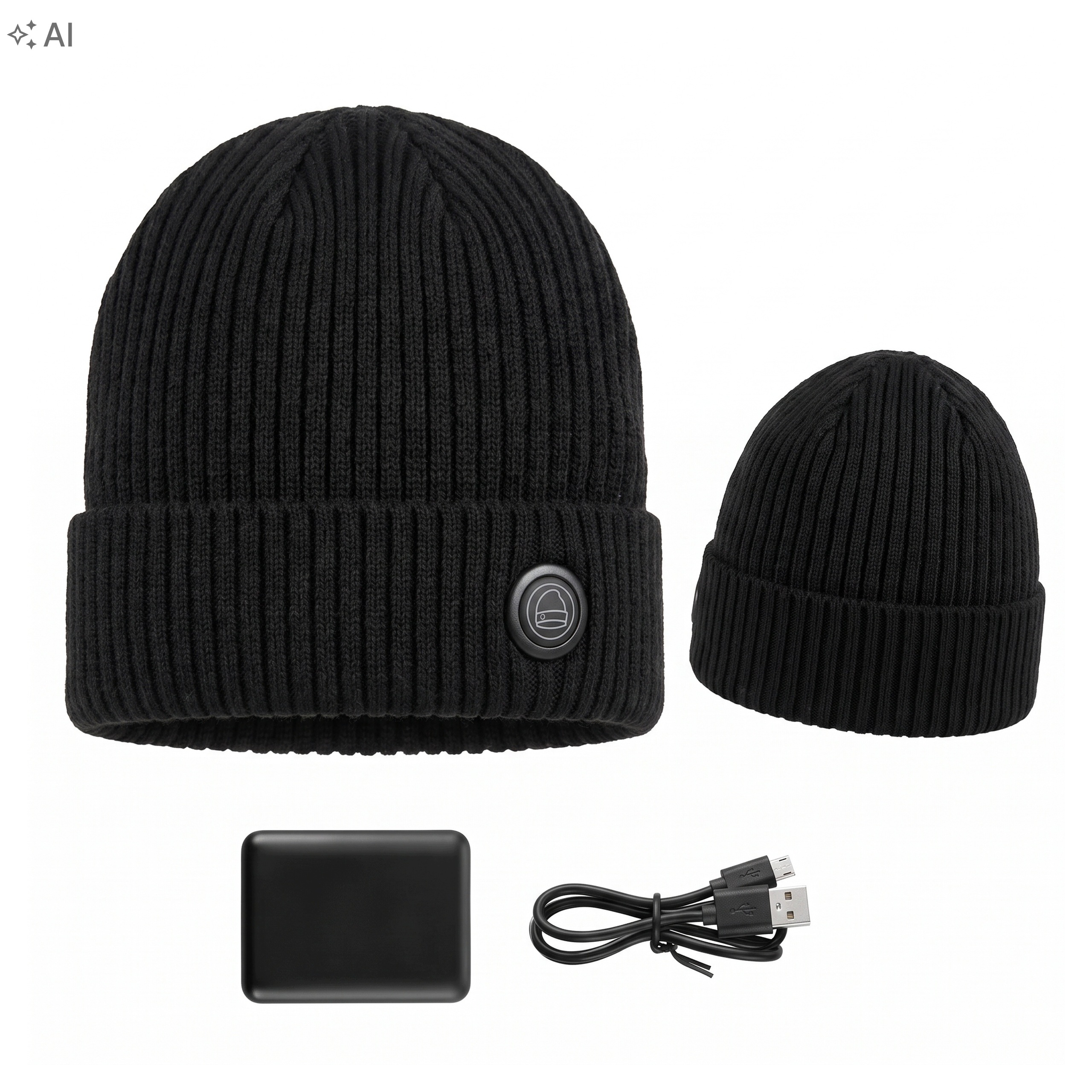 Čepice Vyhřívaná zimní s Powerbankou 5000 mAh Usb Pánská Dámská Beanie