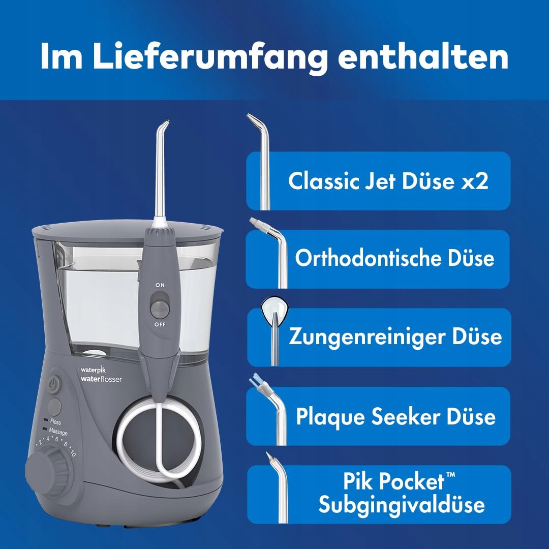 WATERPIK Ultra Professional Irygator Do Zębów 7 Końcówek Szary WP-667EU — miniatura 8