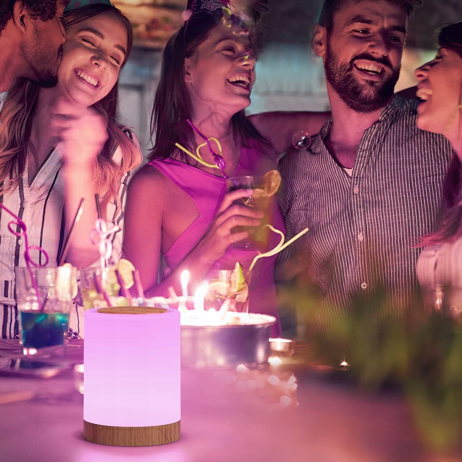 BEZPRZEWODOWA LAMPKA NOCNA LED 10 KOLORAMI DOTYKOWA ŚCIEMNIANA USB ŁADOWANA Typ nocna stołowa