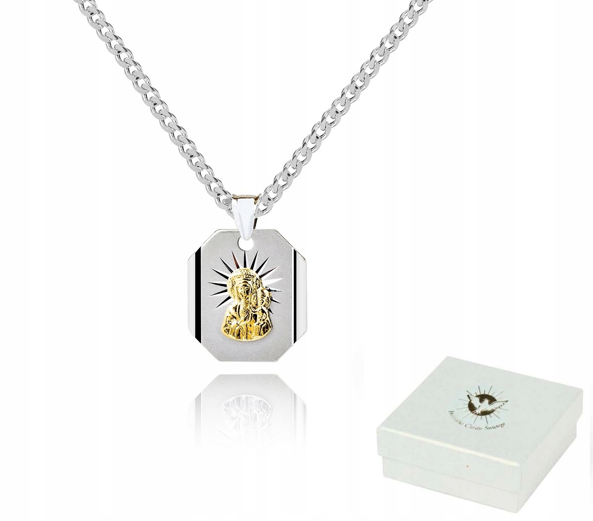 Křest Svatý Stříbrný řetízek 50 cm Medailon LM35X