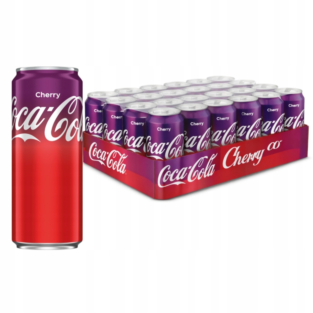Coca Cola Cherry 330 ml klasický sycený nápoj s třešňovou příchutí