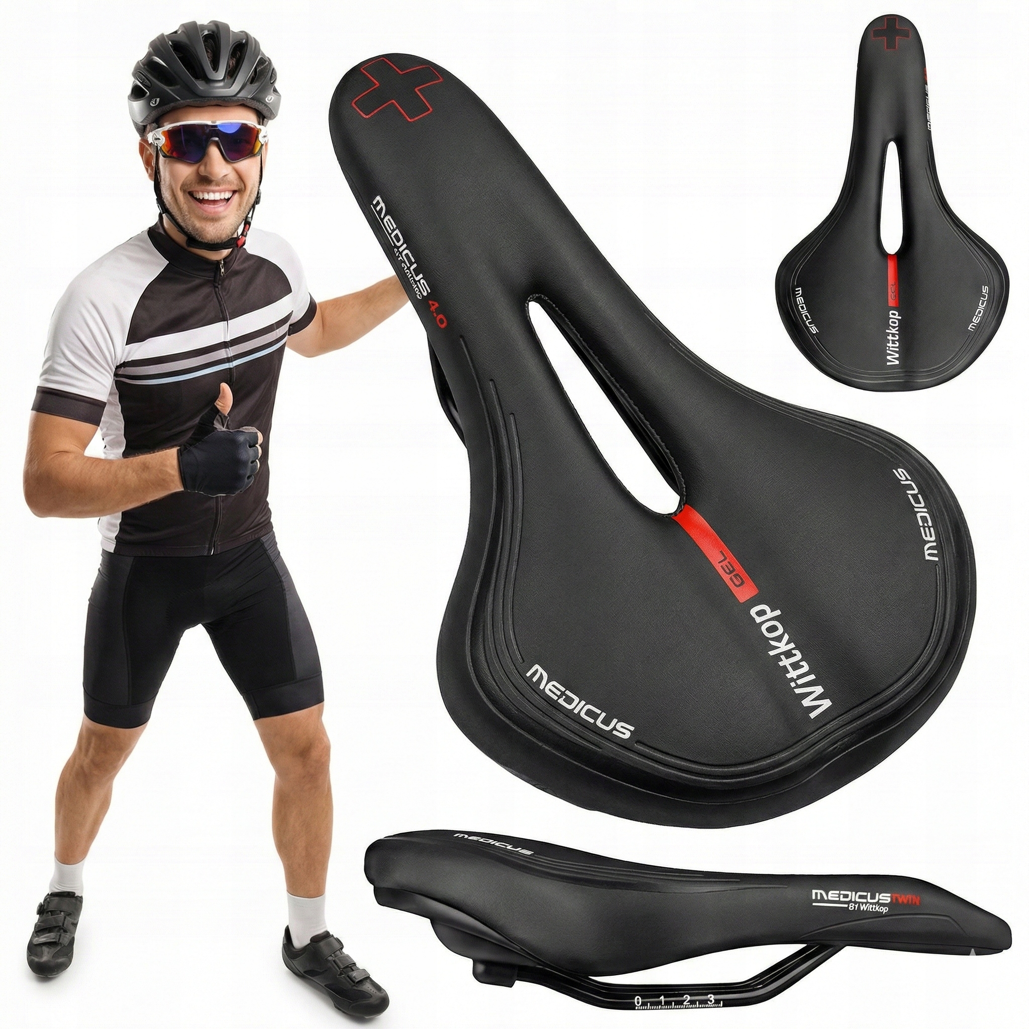 Siodełko Rowerowe Męskie Damskie Wittkop Medicus Race 4.0 Trekkingowe Mtb