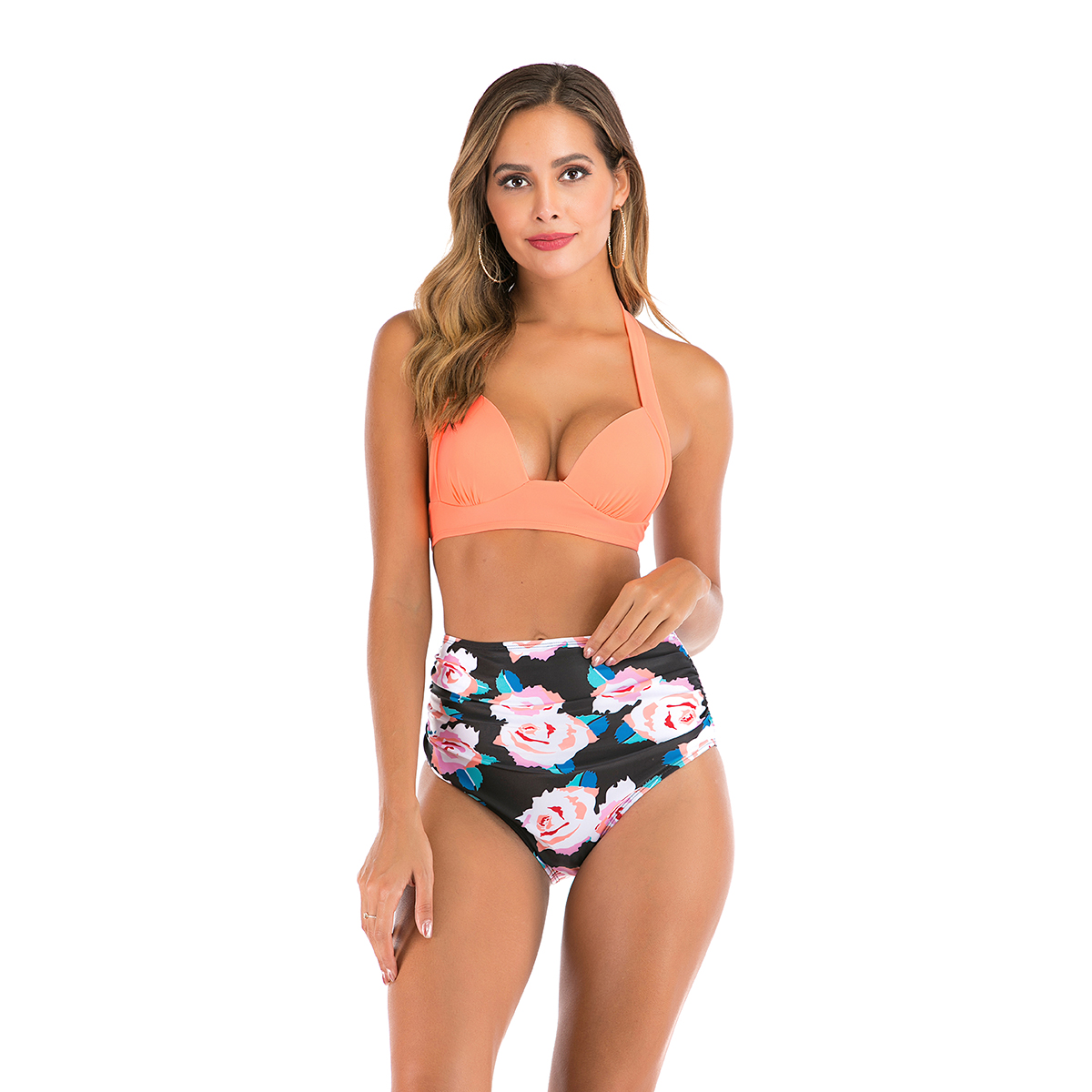 

Bikini Strój Kąpielowy Wysoki Stan Push Up - M