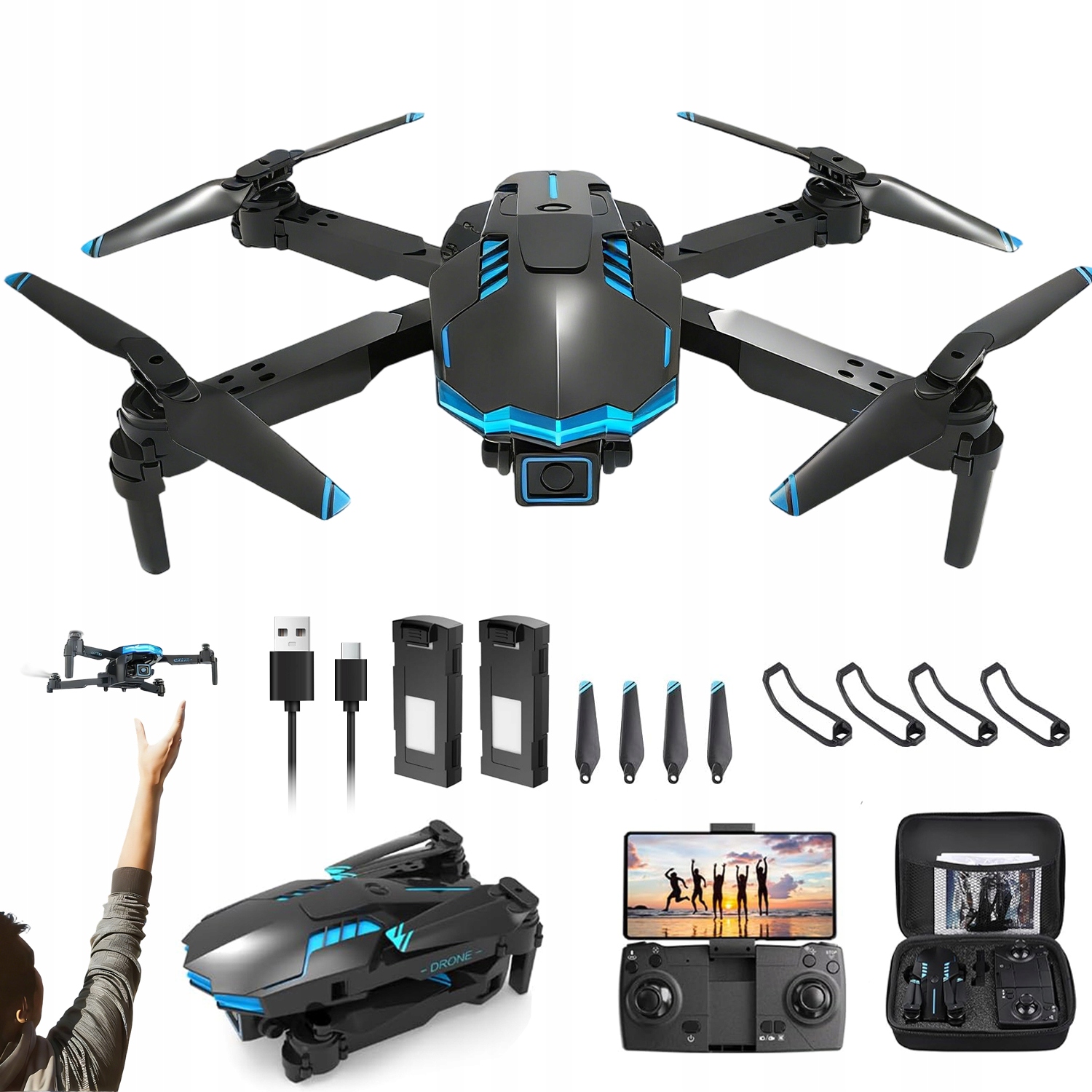 Dron Z 4 Osłonami Śmigieł I Torbą Przenośną Dla Początkujących