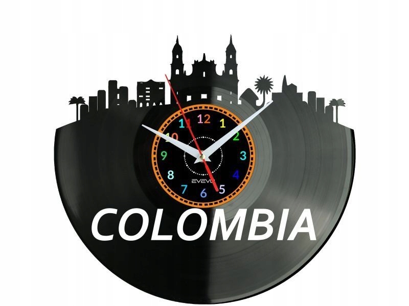 Colombia Dárek Originální dekorace do domu Hodiny z vinylové desky